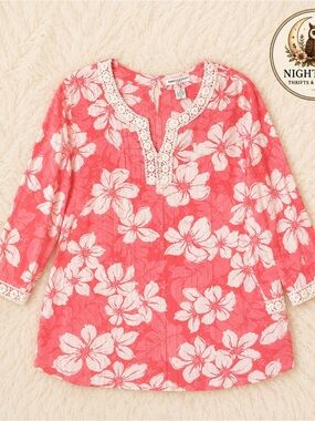 Hawaiian Floral Crochet V-neck Boho Beach - 2XL